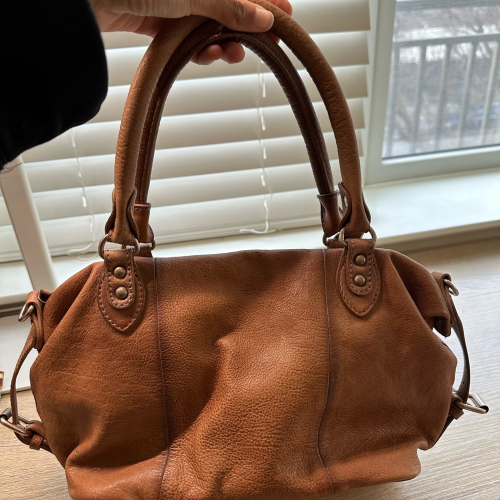 Free People Tan Brown Leather Satchel Bag - Picture 2 of 2